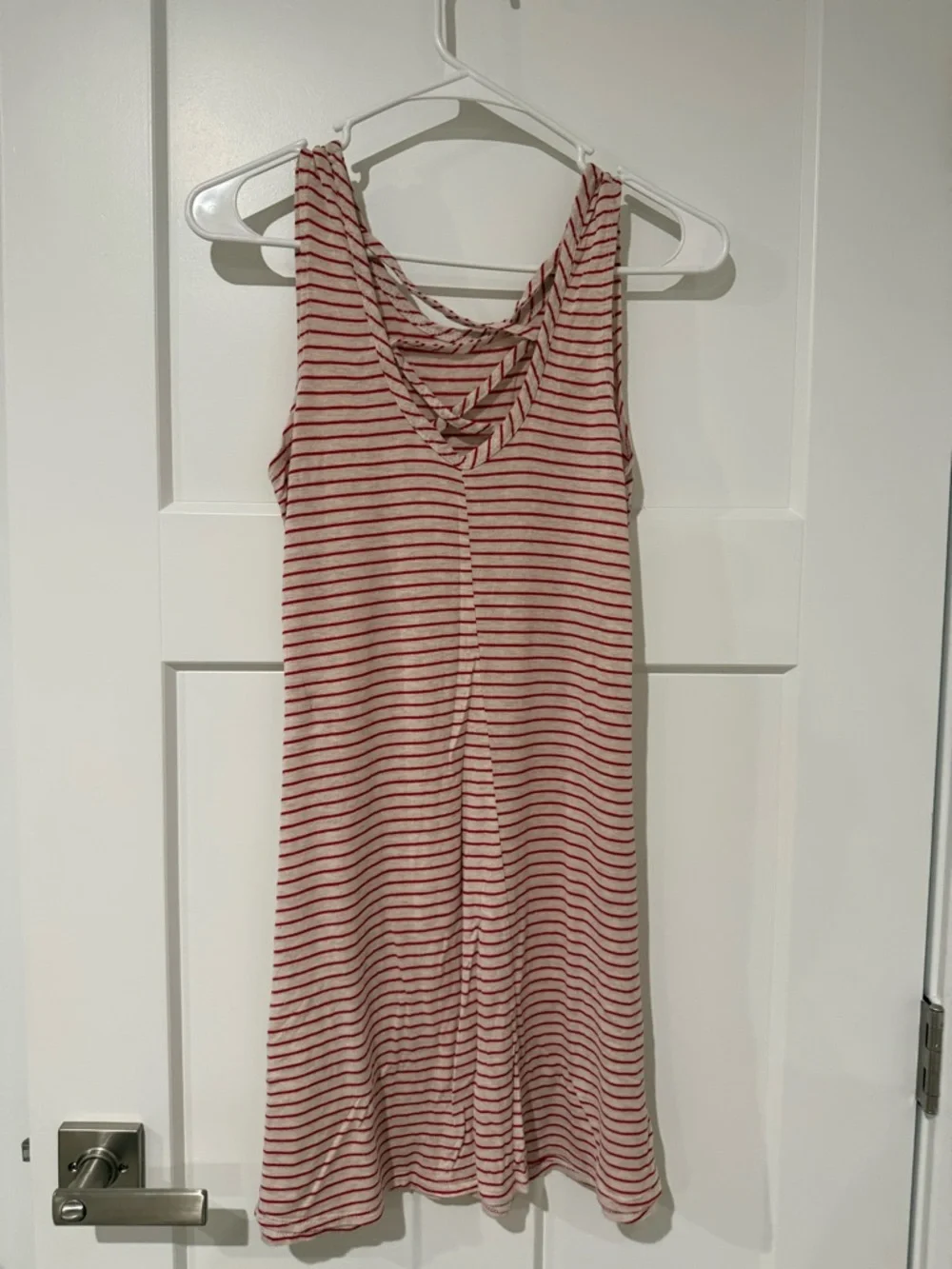 Olivia Rae Cream Mini Dress with Red Stripes - Picture 2 of 2